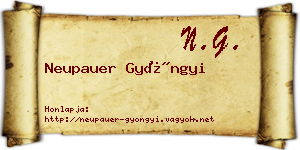 Neupauer Gyöngyi névjegykártya